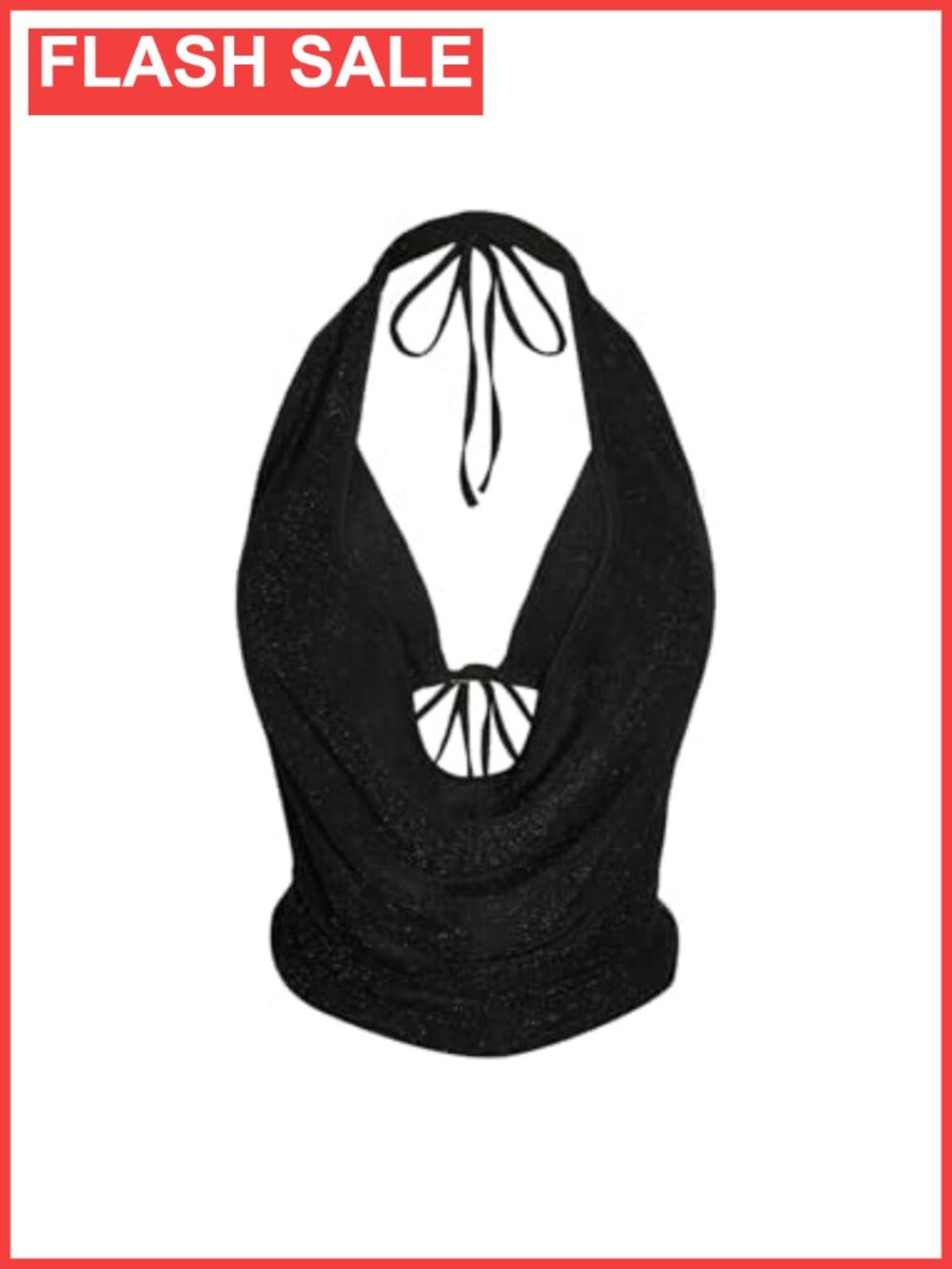 Women's Plus Size Y2K Halter Draped Backless Going Out Top